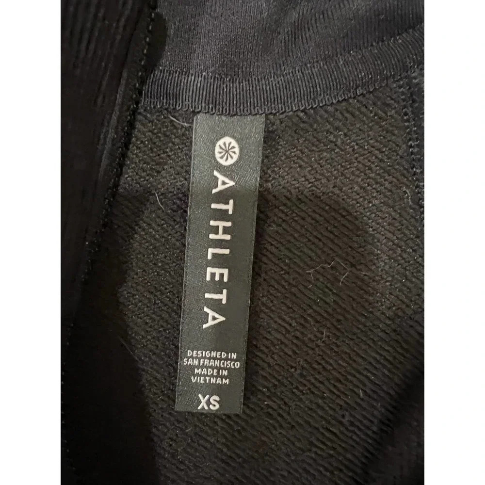 Athleta West Town Dress Black Sweatshirt 1/4 Zip with Pockets - Picture 6 of 7